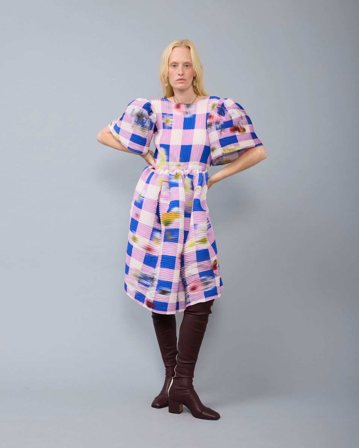 Swani Handpleated Dress in blue Sven