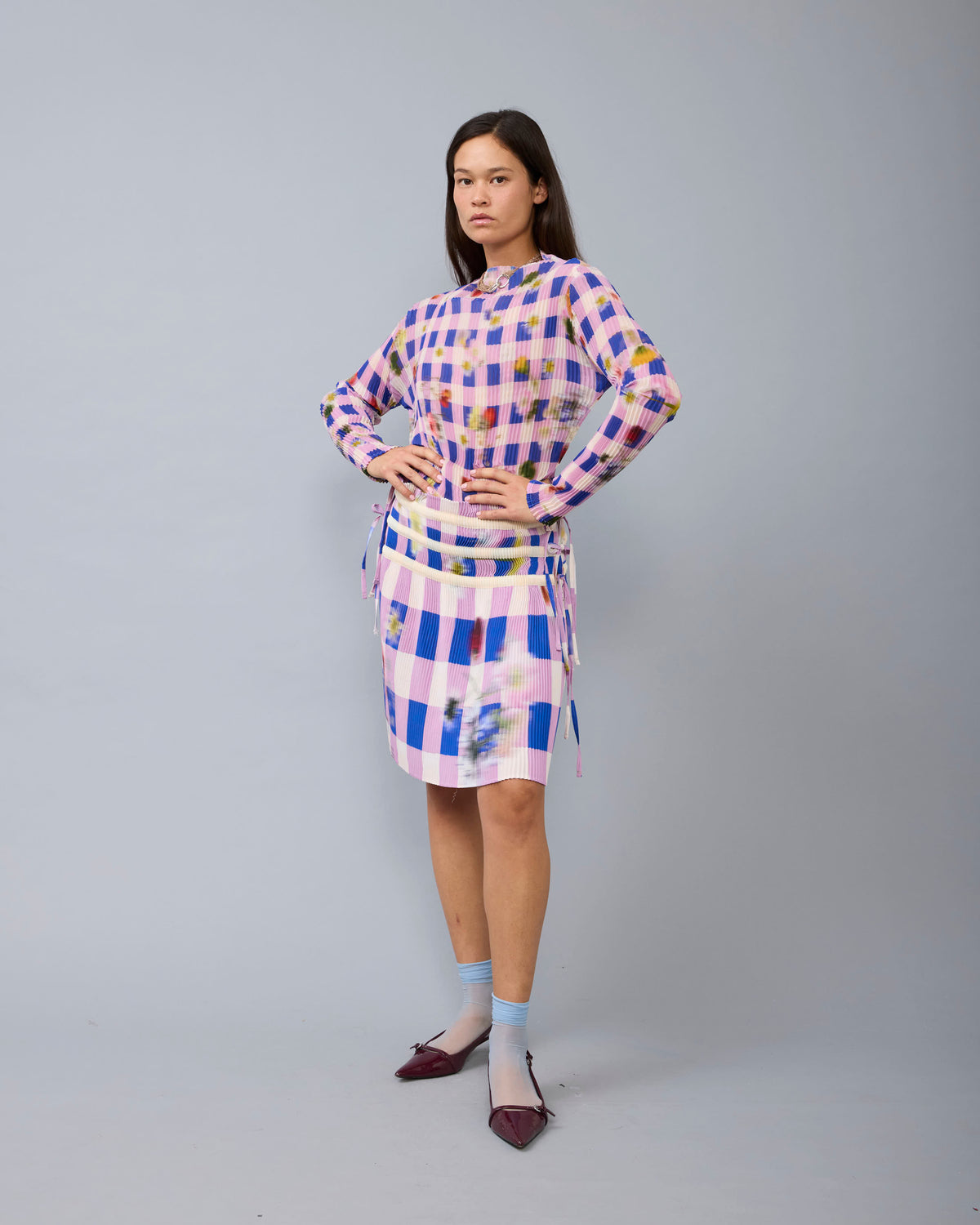 Max Pleated Skirt in blue Sven