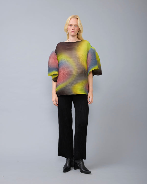 Robin Handpleated Top in Rain