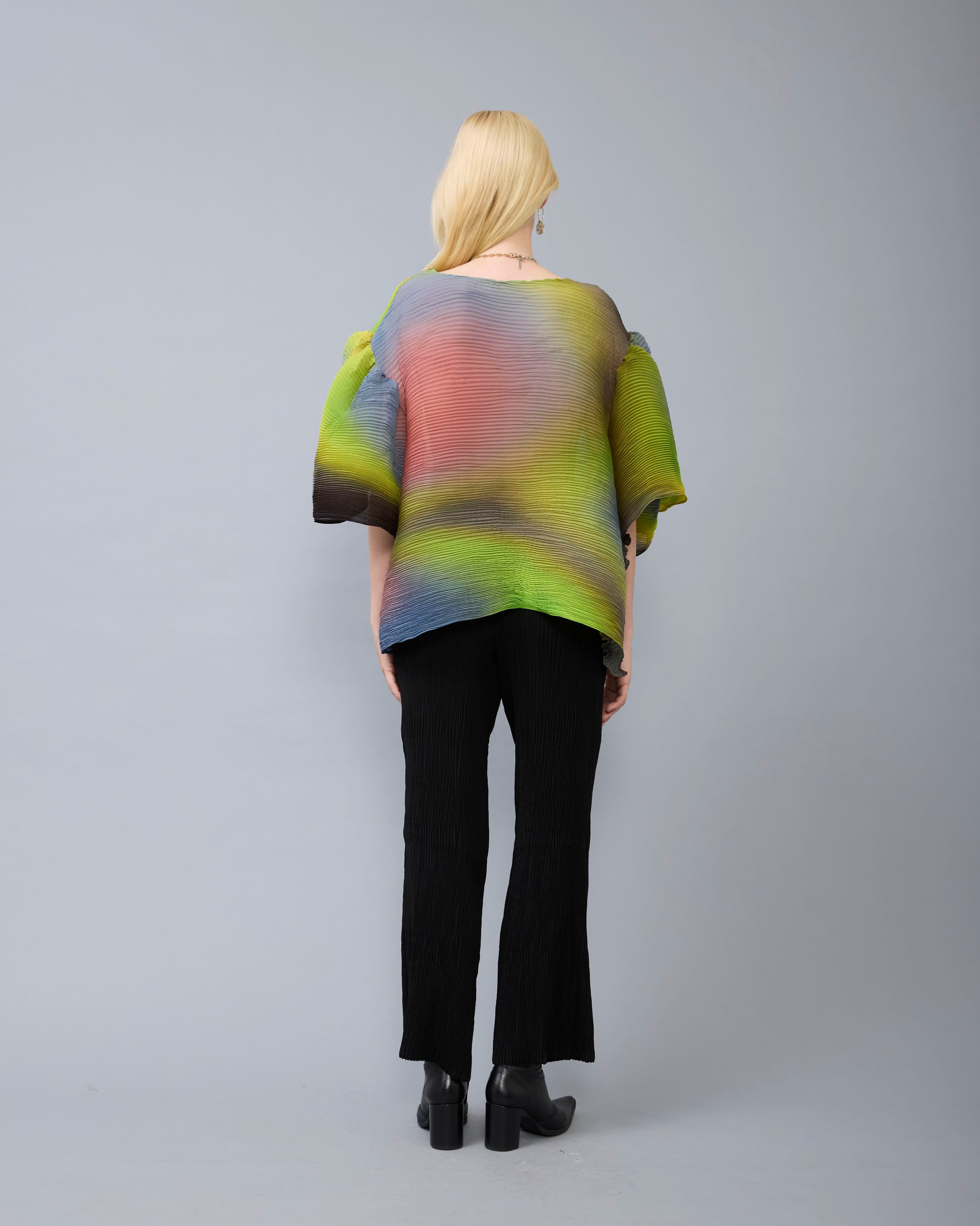 Robin Handpleated Top in Rain
