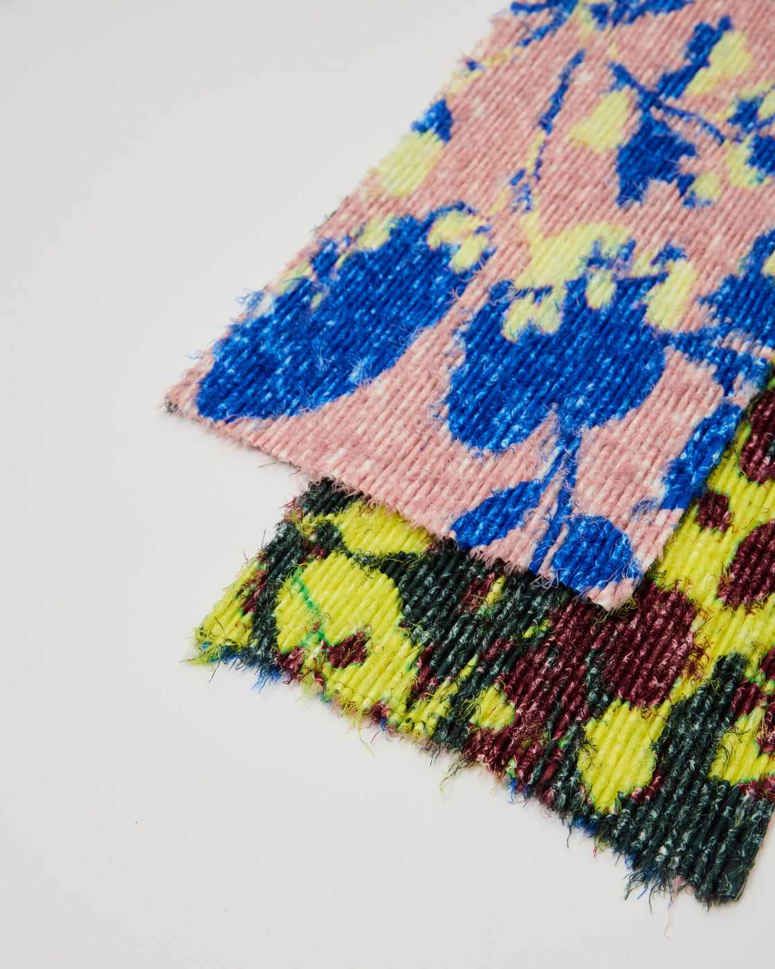 Boa Pleated Furry Scarf in Patchwork Ingrid