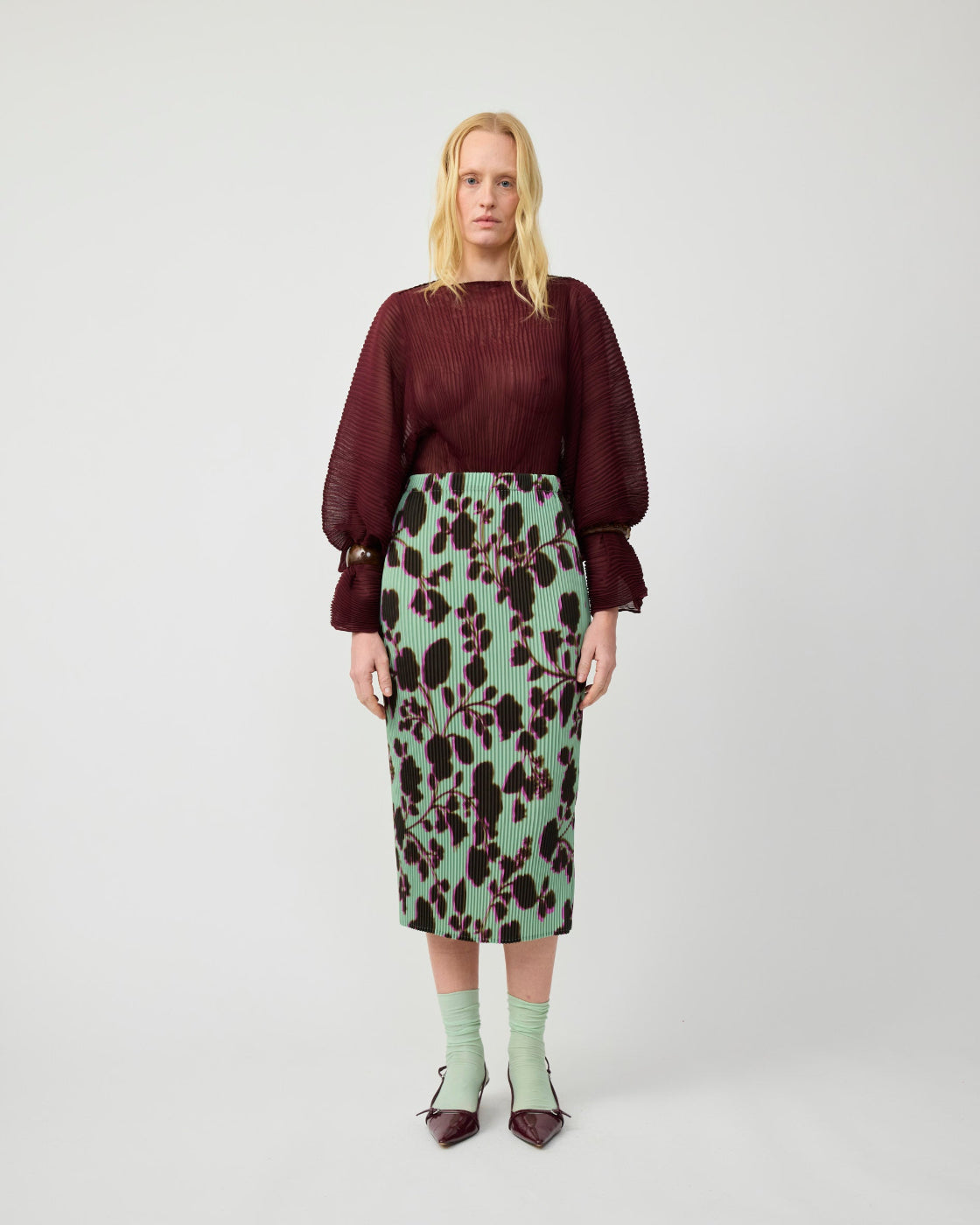 Ekke Pleated Skirt in Peppermint Ingrid