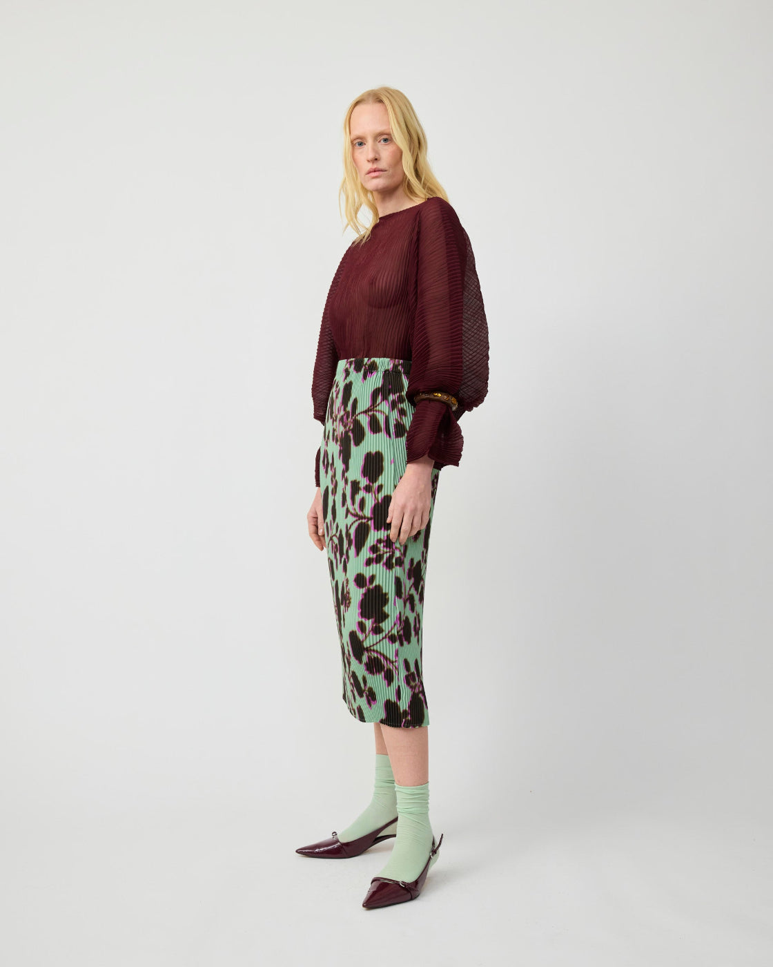 Ekke Pleated Skirt in Peppermint Ingrid