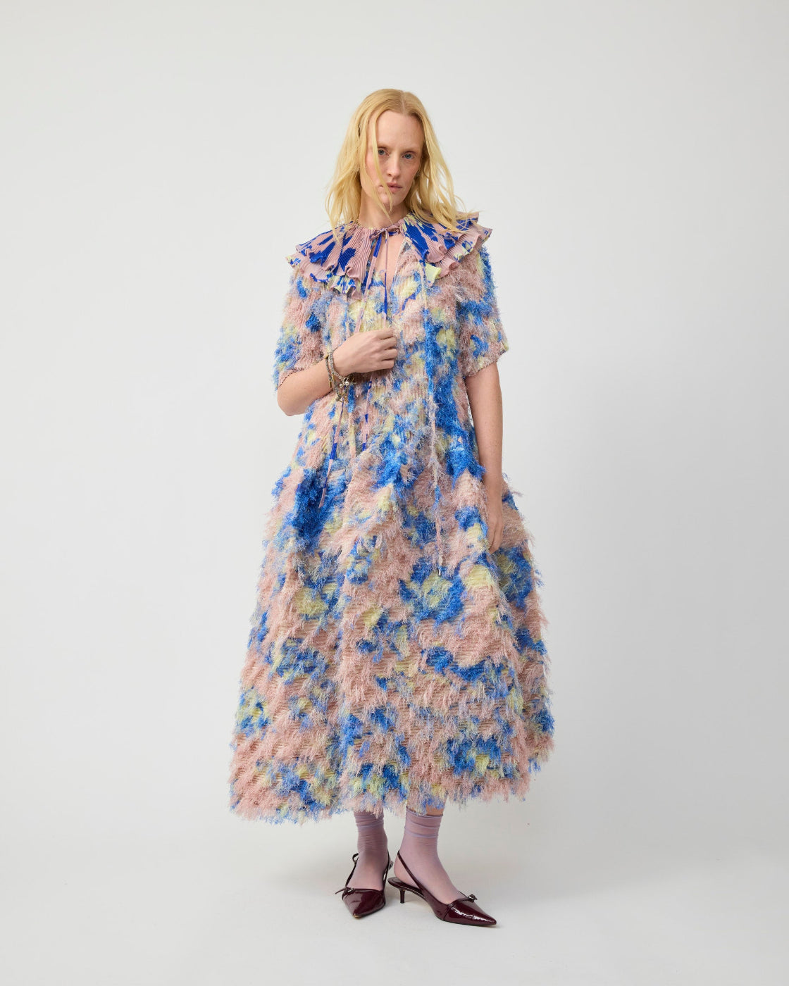 Winnie Pleated Collar in Blush Ingrid