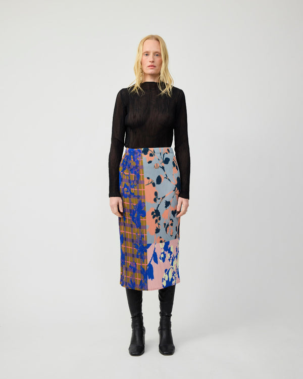 Ekke Pleated Skirt in Patchwork Ingrid