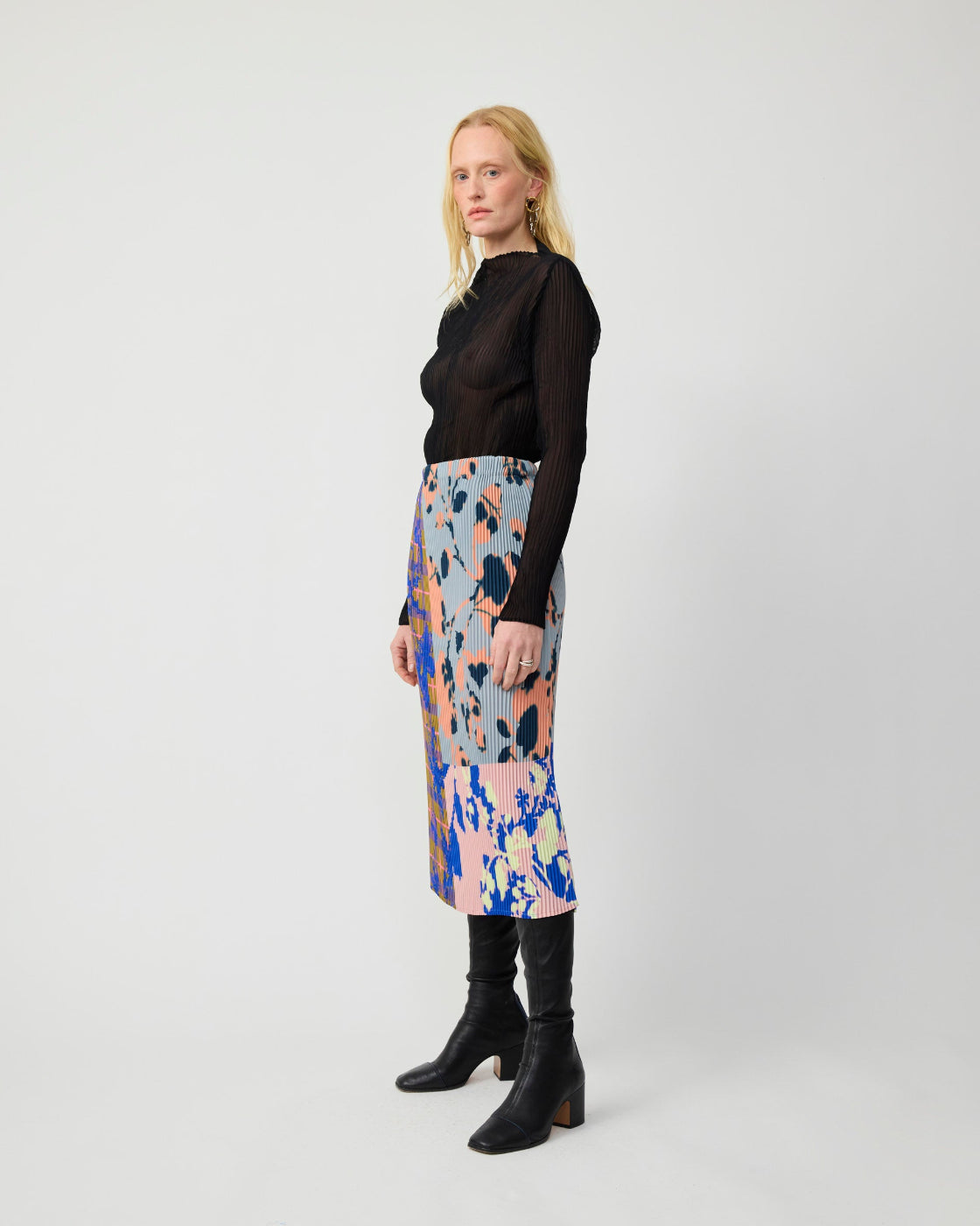 Ekke Pleated Skirt in Patchwork Ingrid