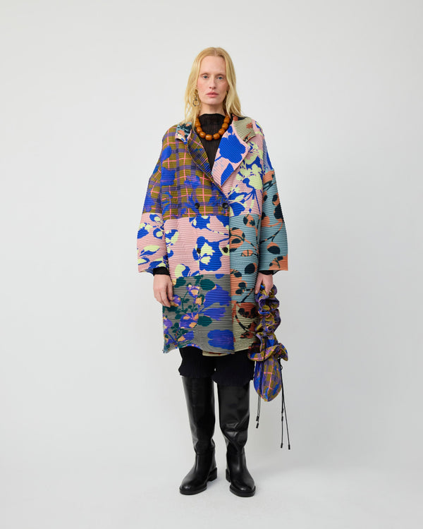 Johan Handpleated Coat in Patchwork Ingrid