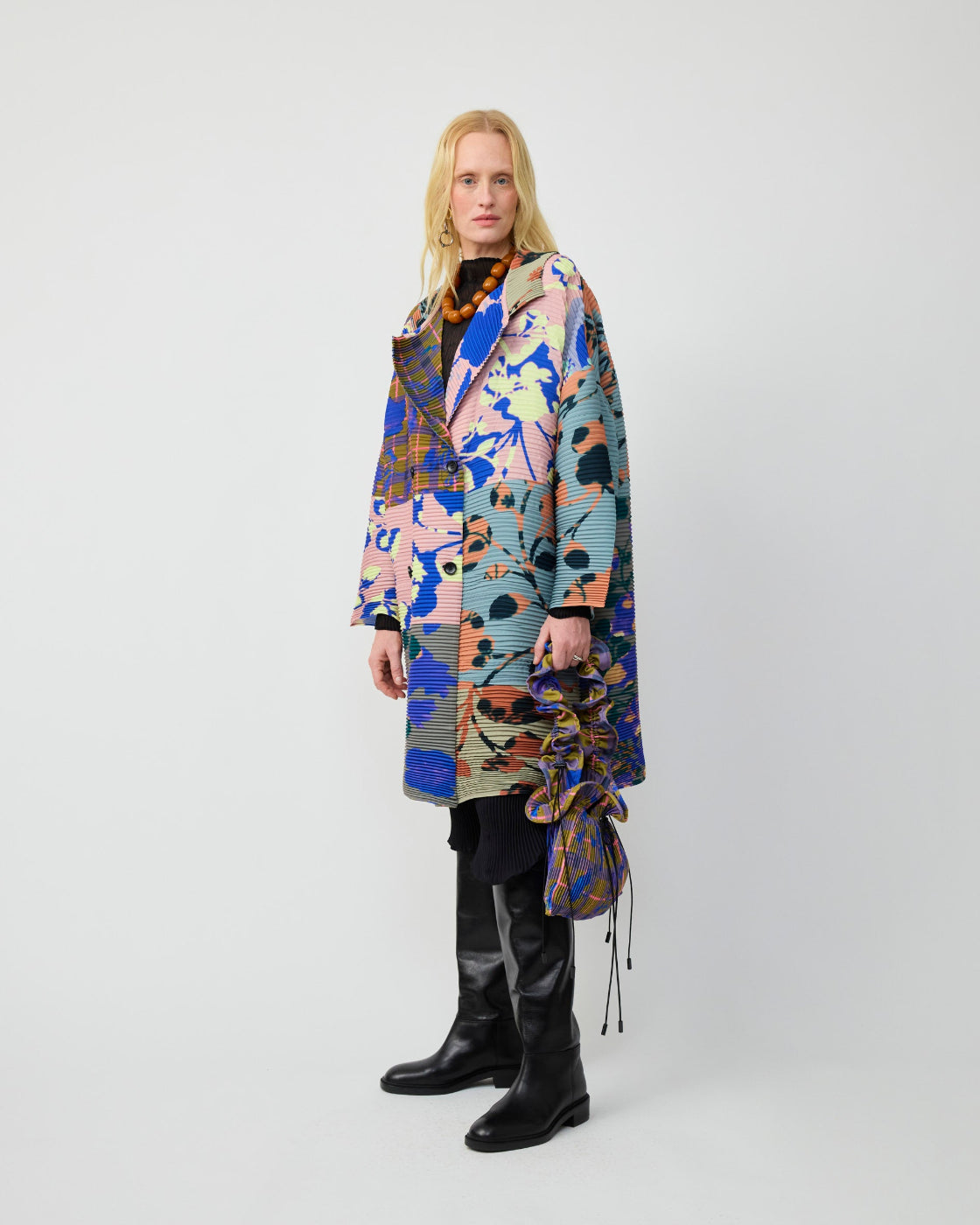 Johan Handpleated Coat in Patchwork Ingrid
