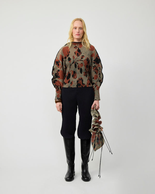 Radok Pleated Knit Pullover in Ingrid