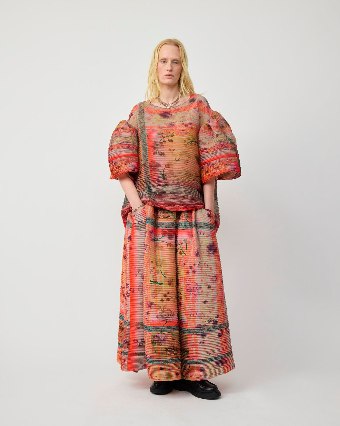 Robin Handpleated Top in Birte