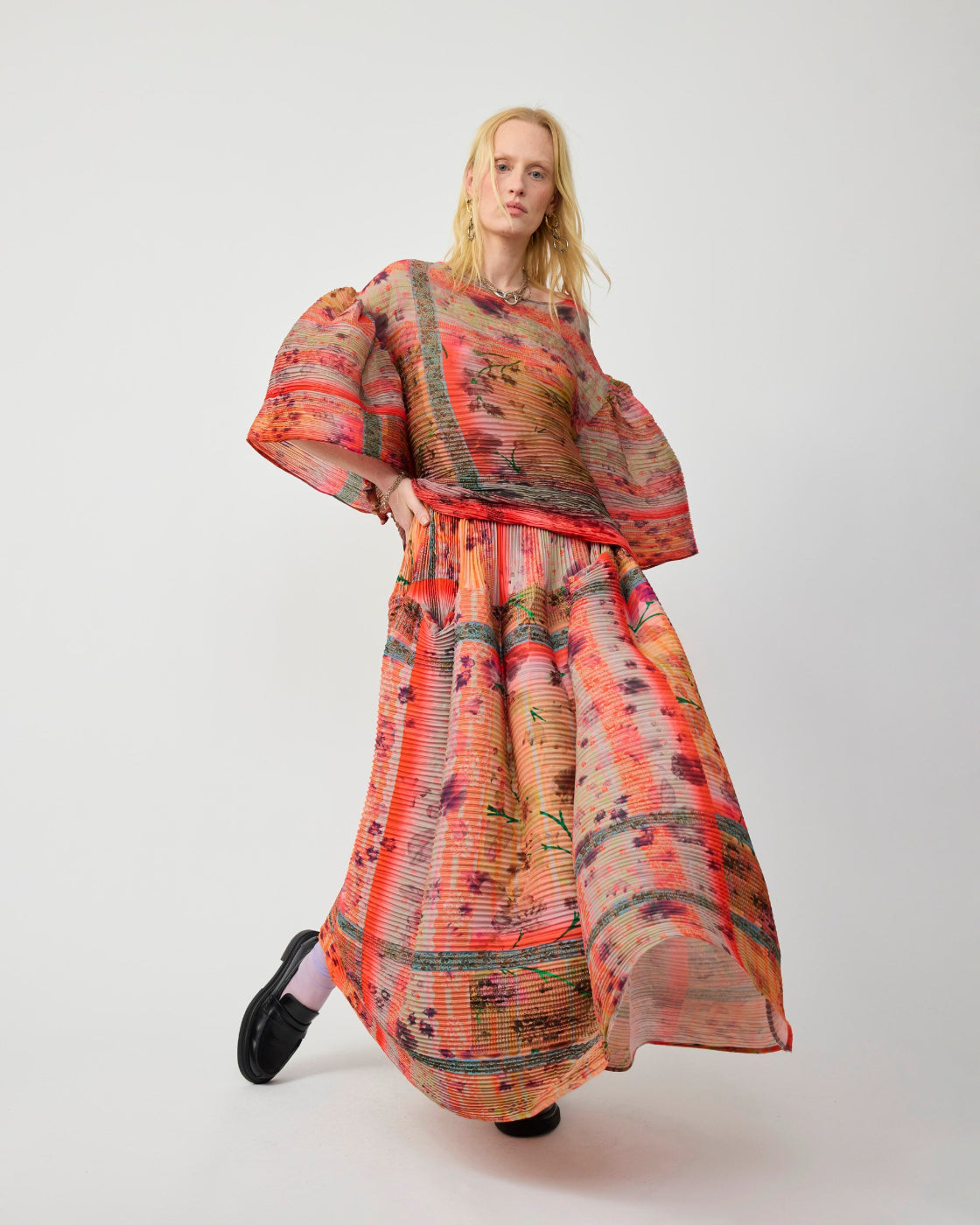 Robin Handpleated Top in Birte