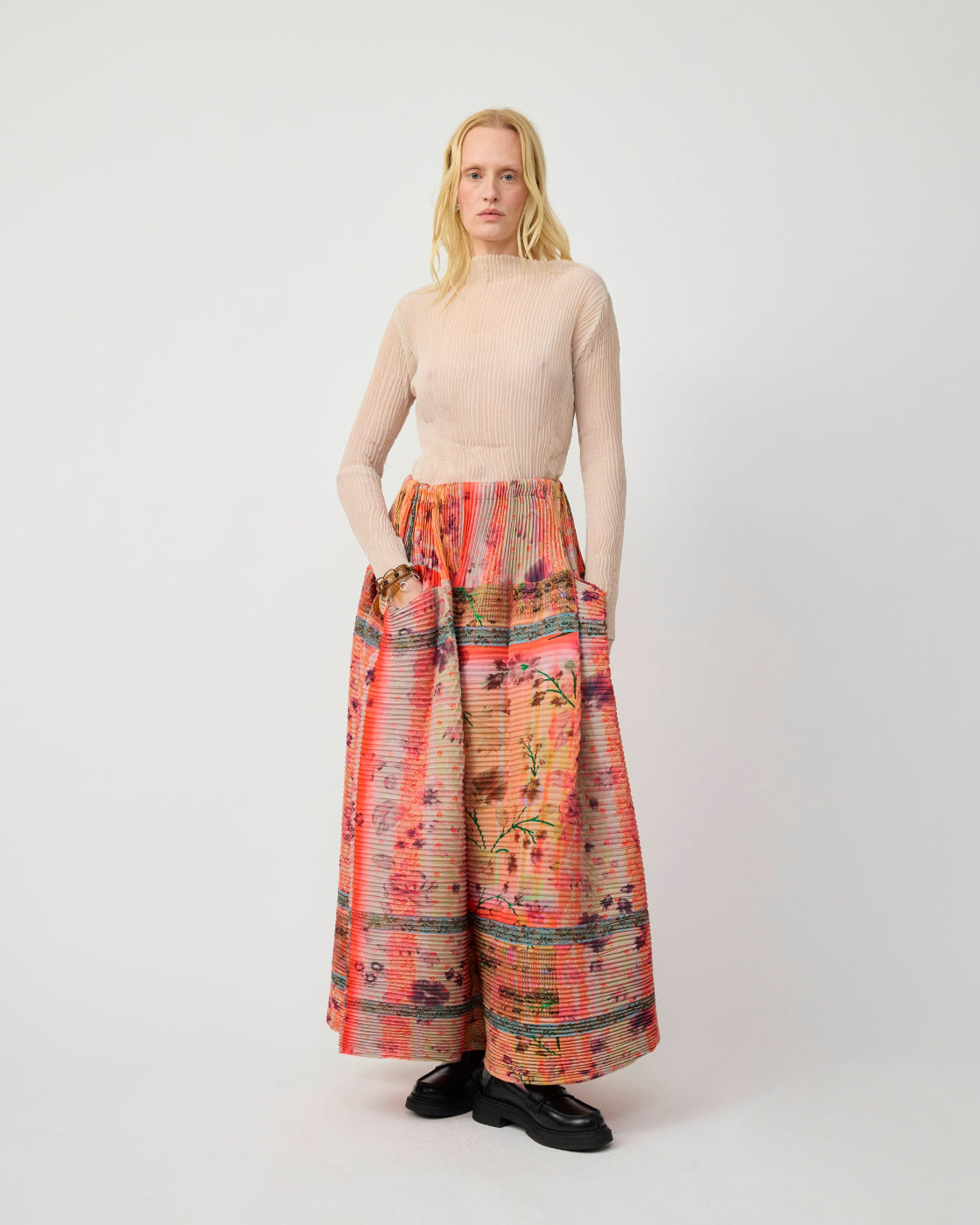 Kenza Handpleated Skirt in Birte