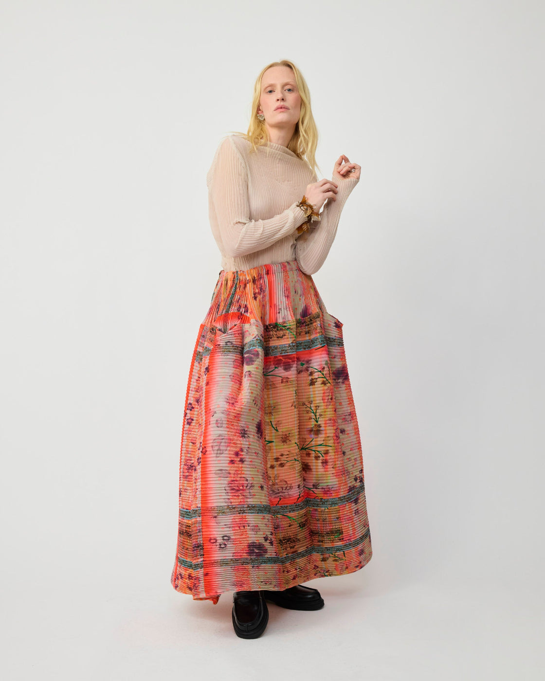 Kenza Handpleated Skirt in Birte