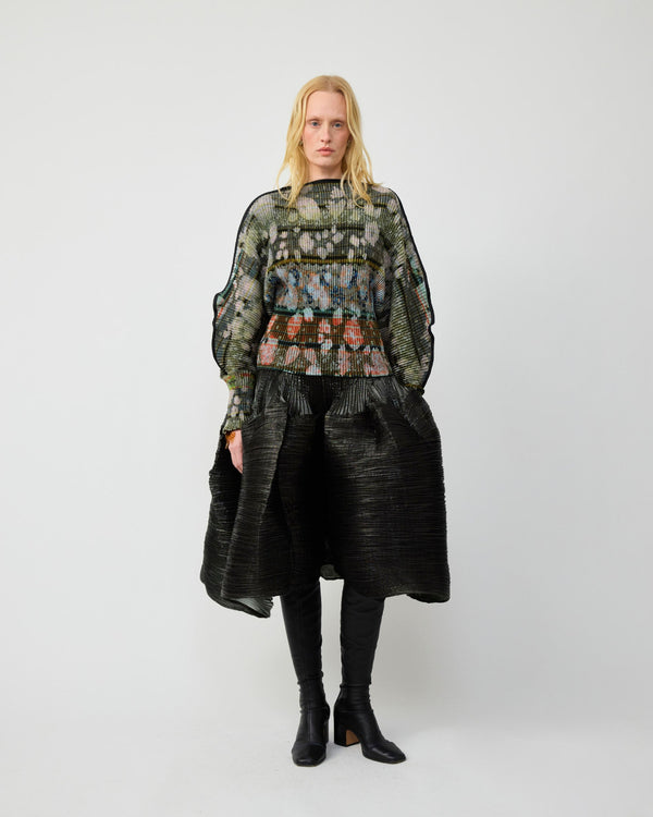 Radok Pleated Knit Pullover in Bruno