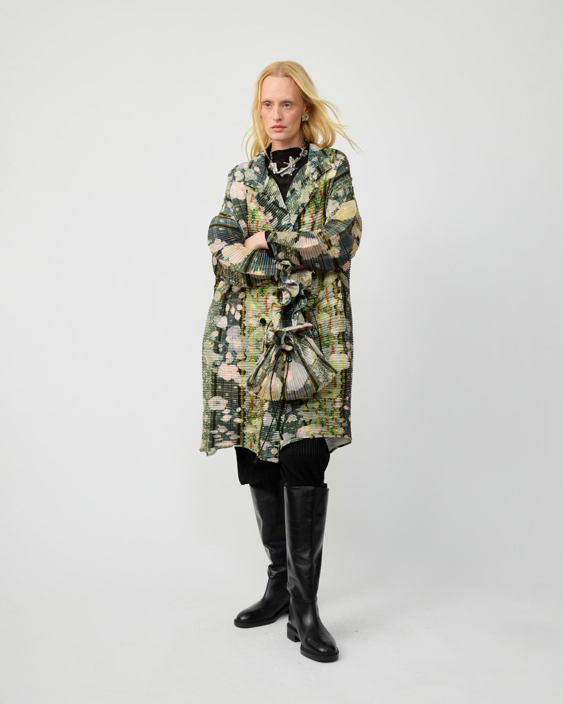 Johan Handpleated Coat in Bruno
