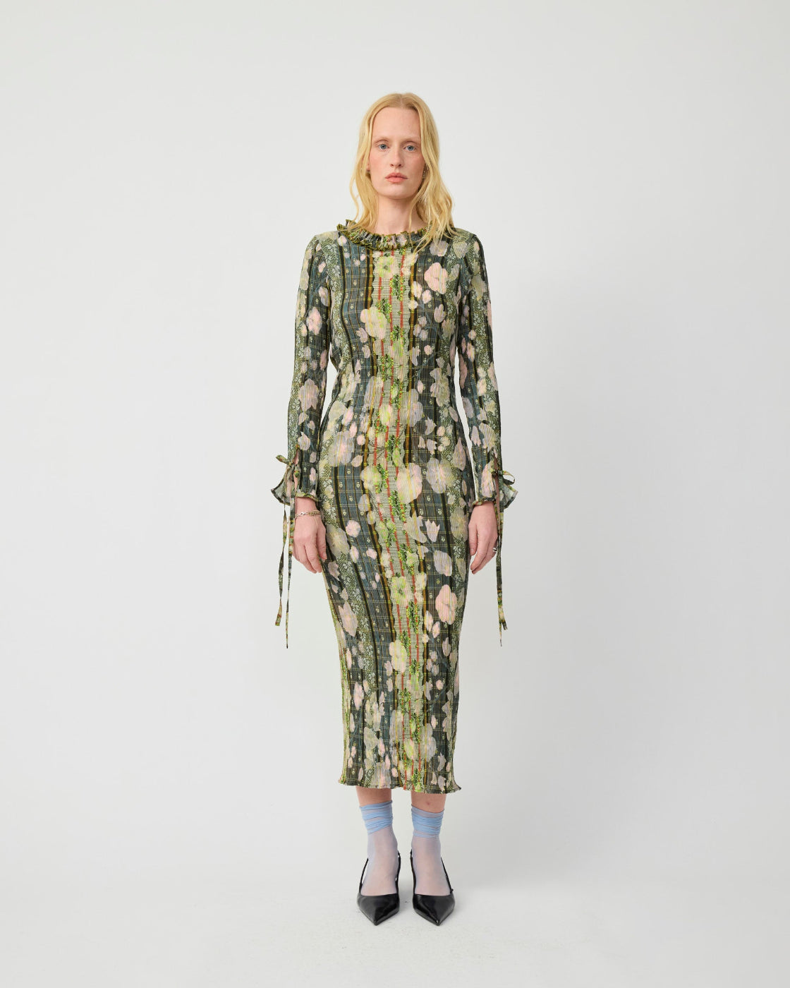 Huxley Smock Pleated Dress in Bruno