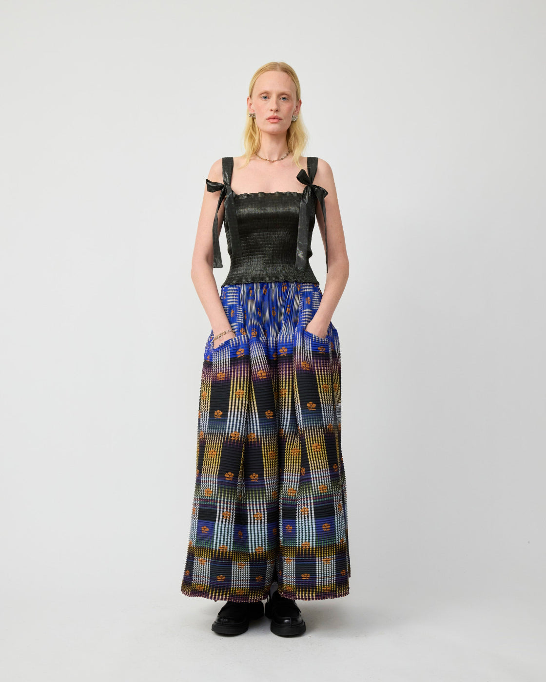 Kenza Handpleated Skirt in Helge