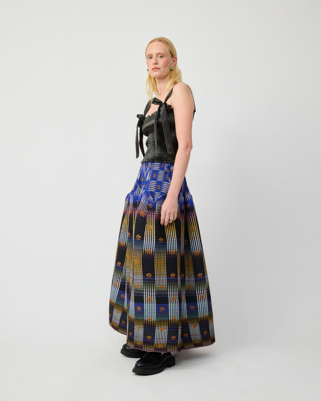 Kenza Handpleated Skirt in Helge