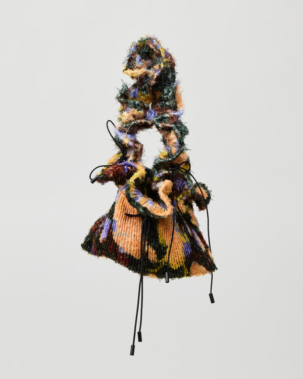 Wanda Pleated Fuzzy Bag in Amber Ingrid