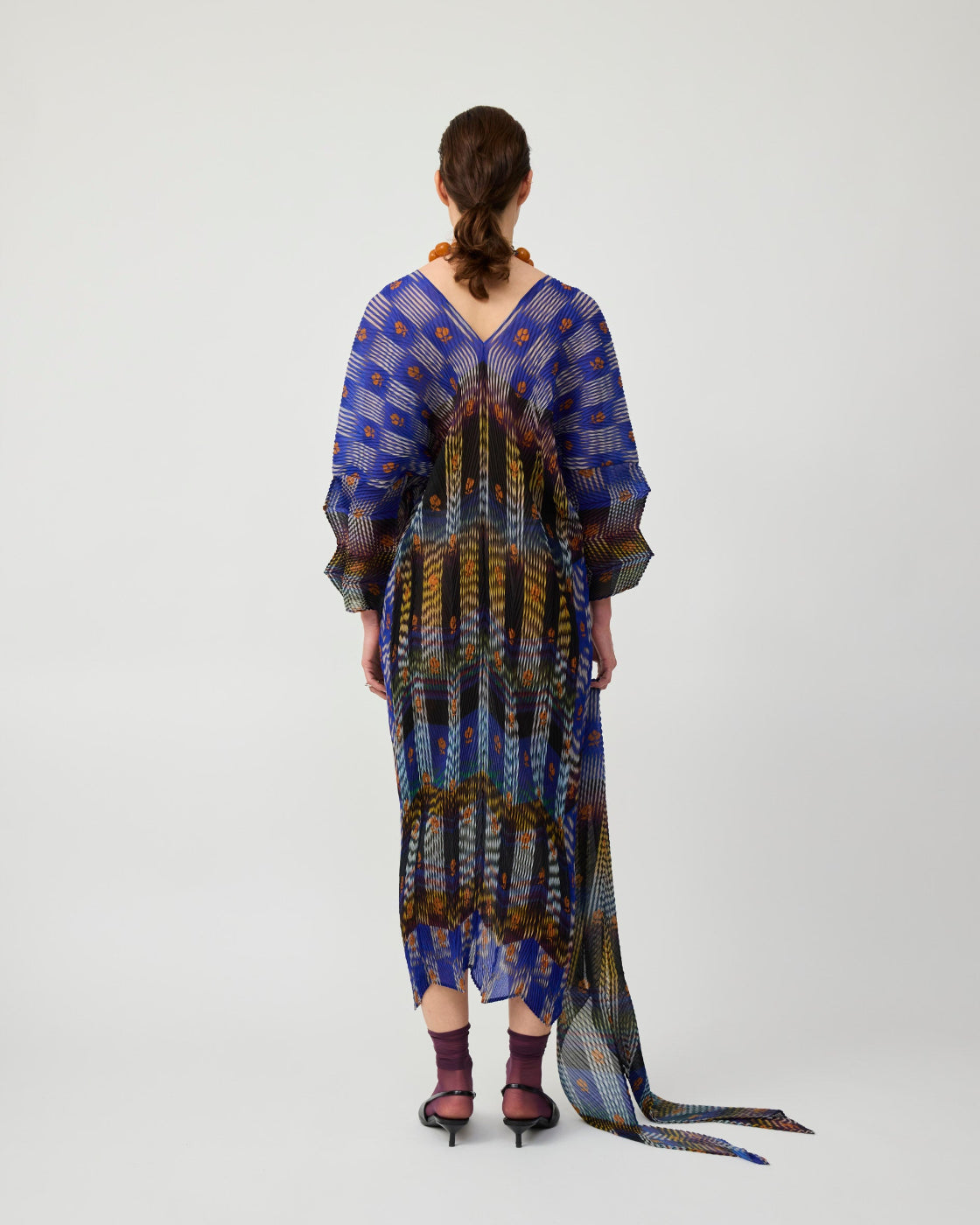 Sue Handpleated Kaftan in Dark Helge