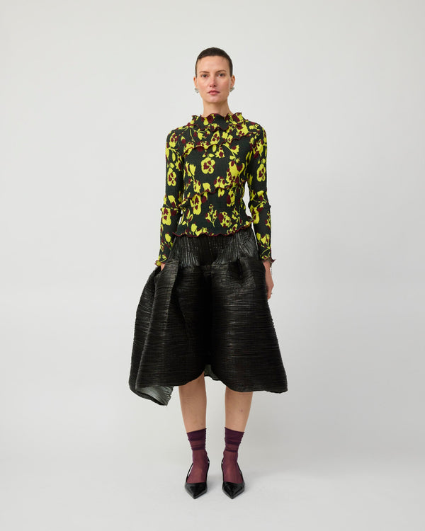 Karl Smock Pleated Top in Electric Ingrid