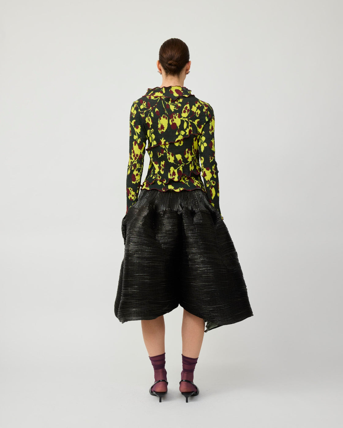 Karl Smock Pleated Top in Electric Ingrid