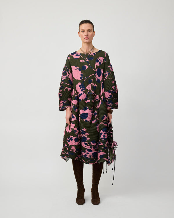 Pax Handpleated Dress in Moss Ingrid