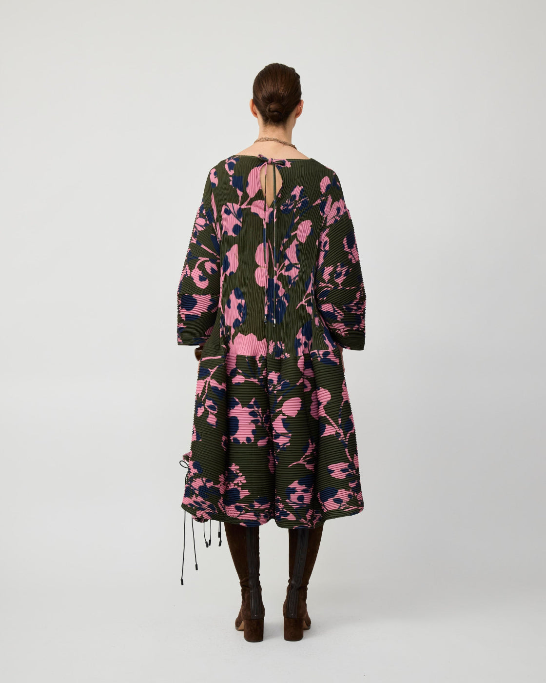 Pax Handpleated Dress in Moss Ingrid
