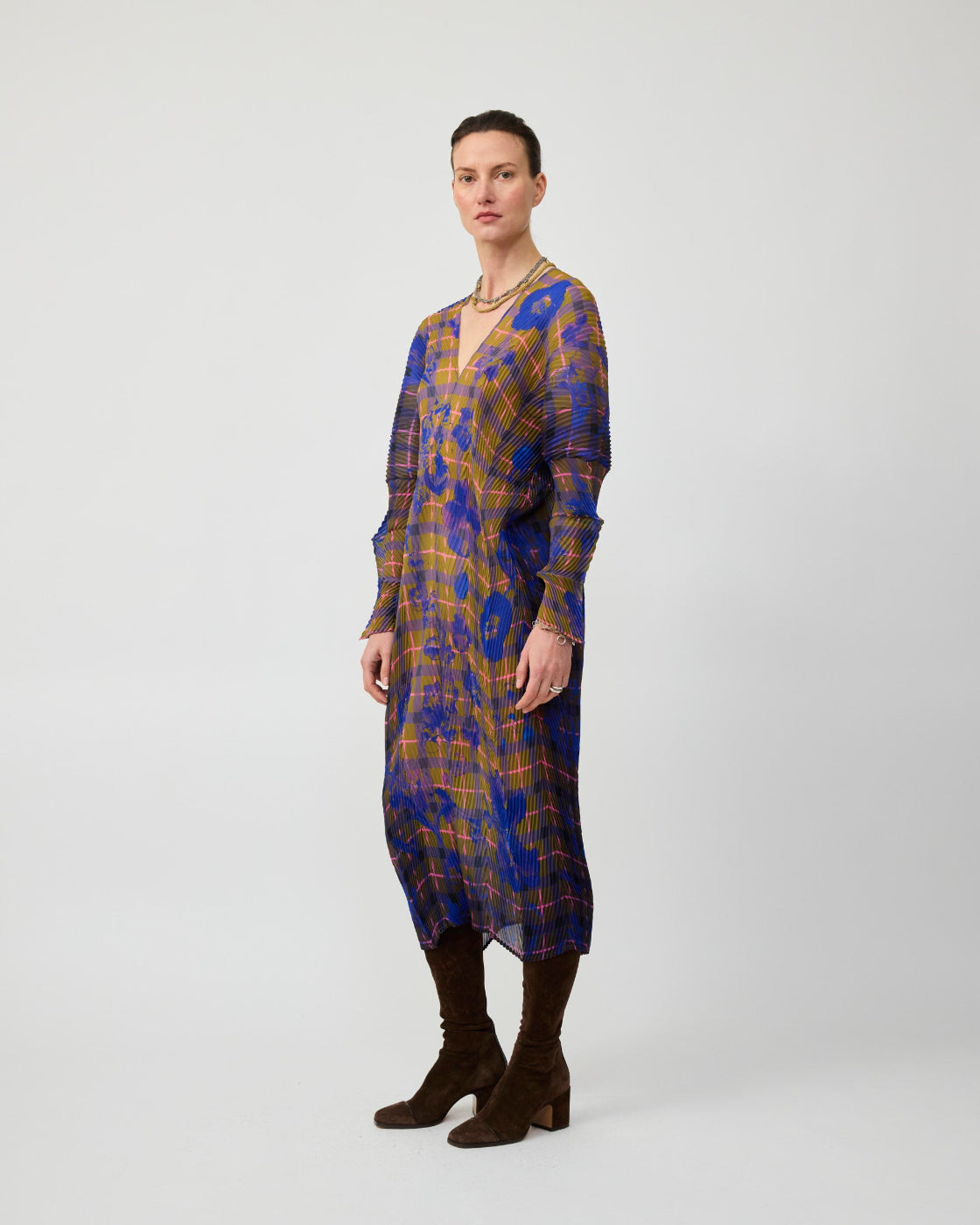 Sue Handpleated Kaftan in Malik