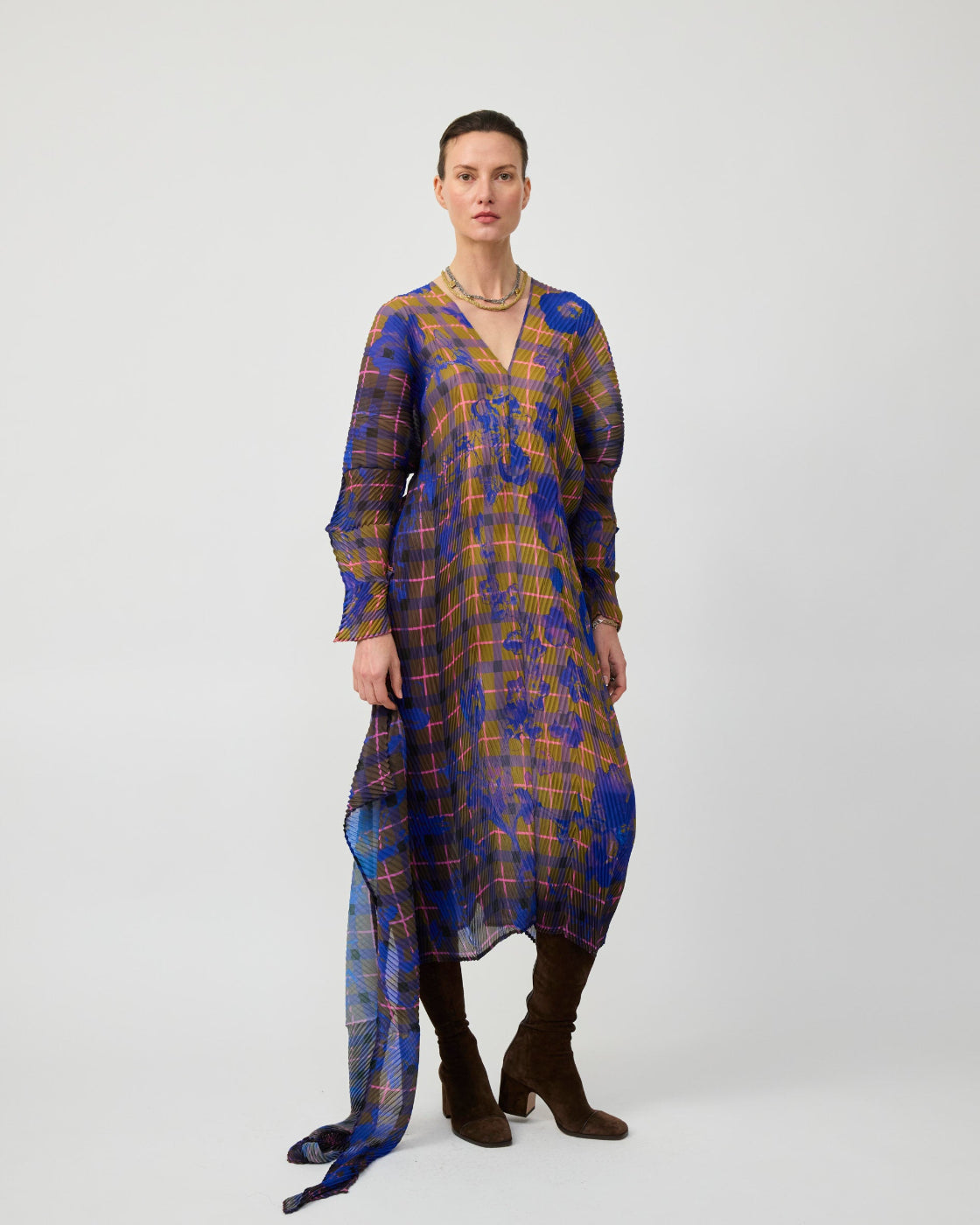 Sue Handpleated Kaftan in Malik