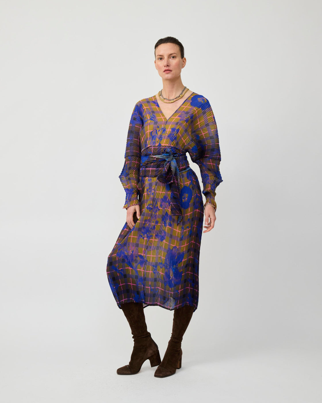 Sue Handpleated Kaftan in Malik