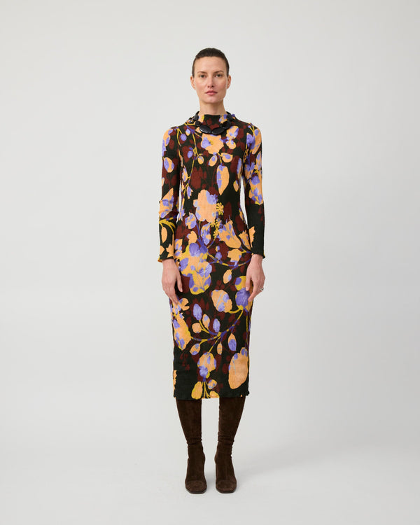 Rupert Smock Pleated Dress in Amber Ingrid