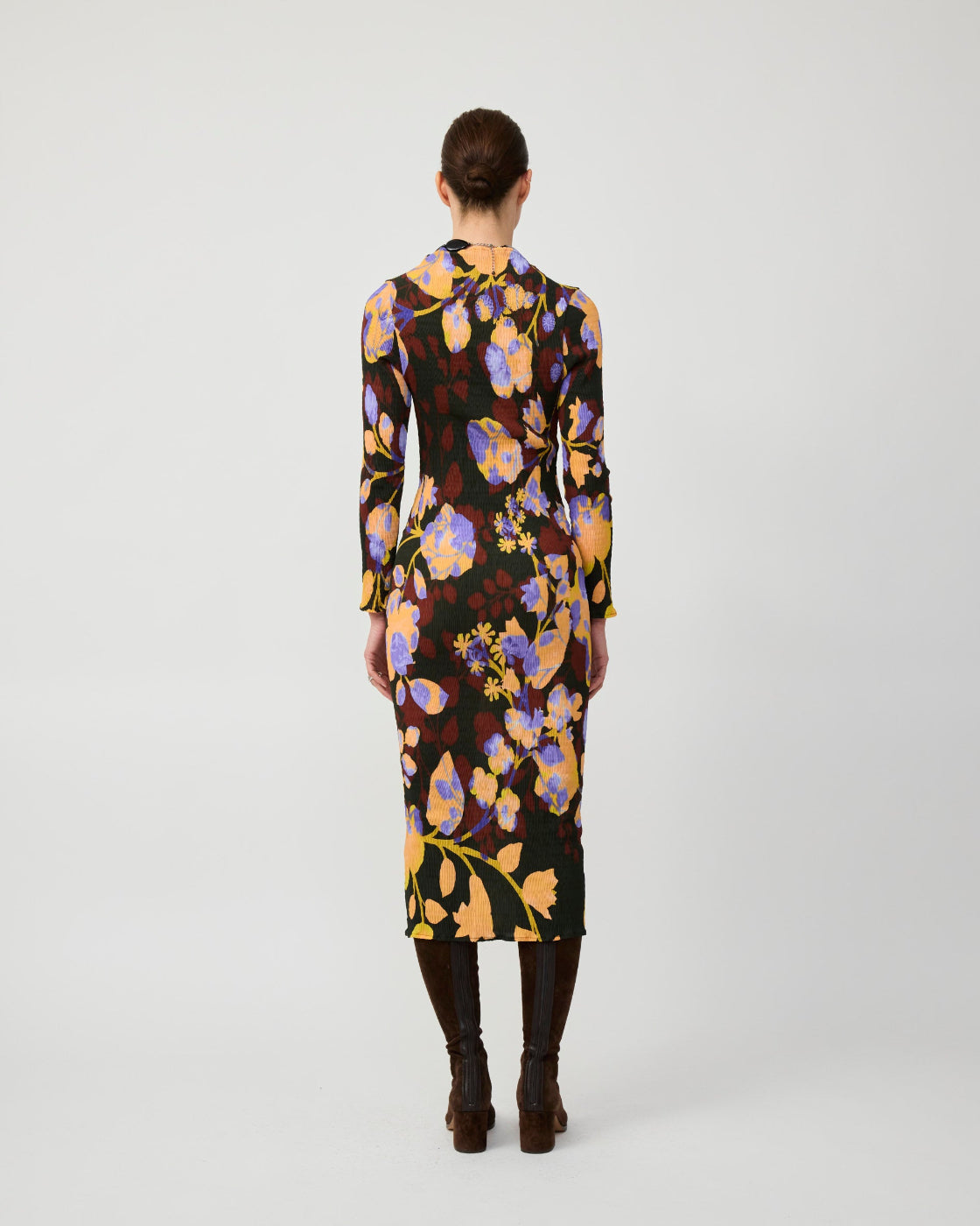 Rupert Smock Pleated Dress in Amber Ingrid