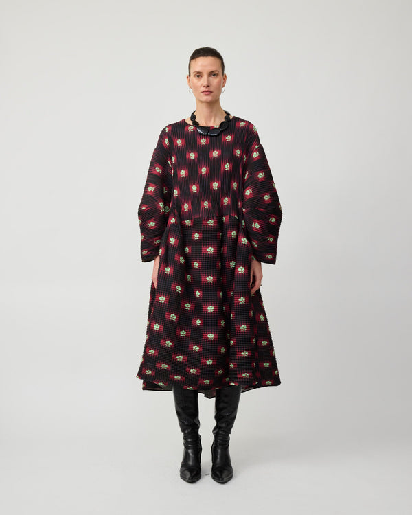 Pax Handpleated Dress in Ruby Roman