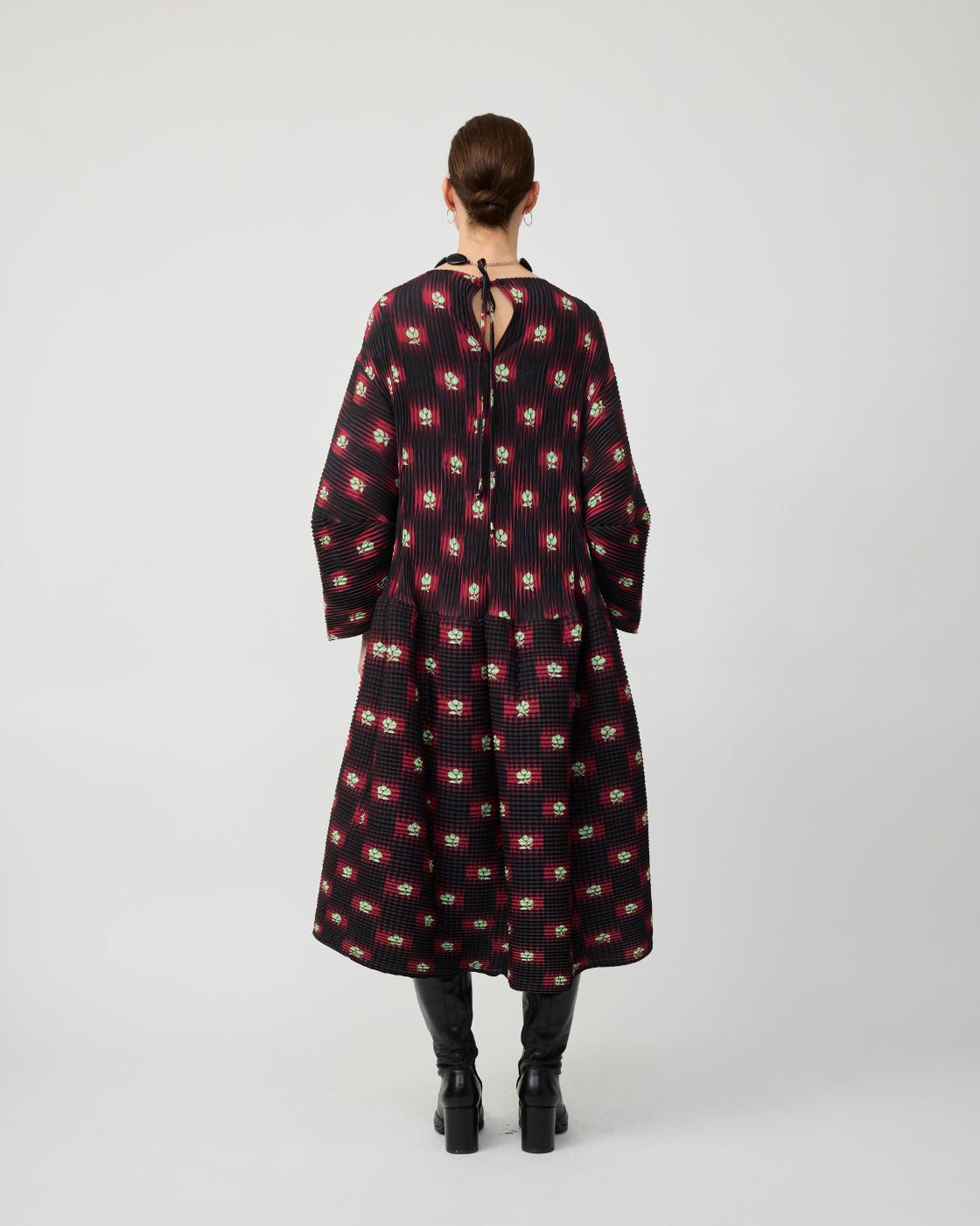 Pax Handpleated Dress in Ruby Roman