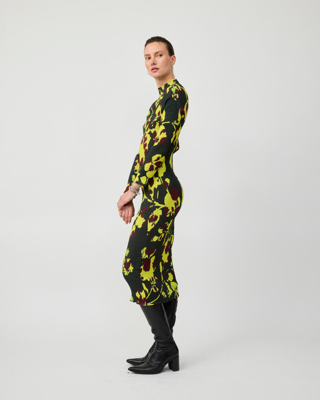 Rupert Smock Pleated Dress in Electric Ingrid