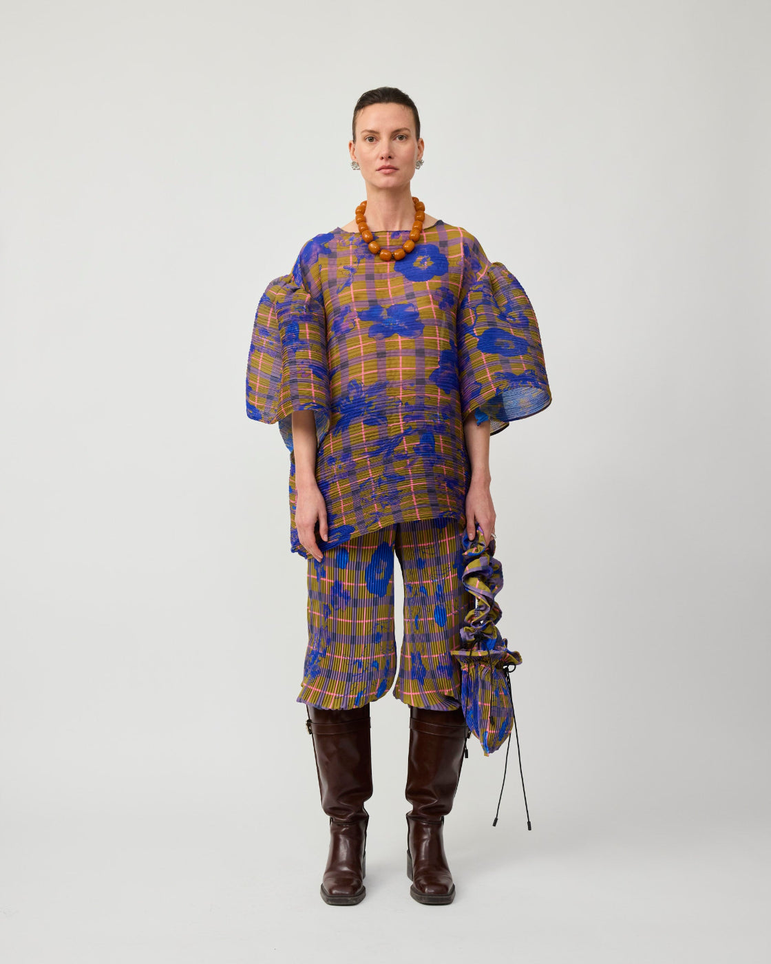 Robin Handpleated Top in Malik