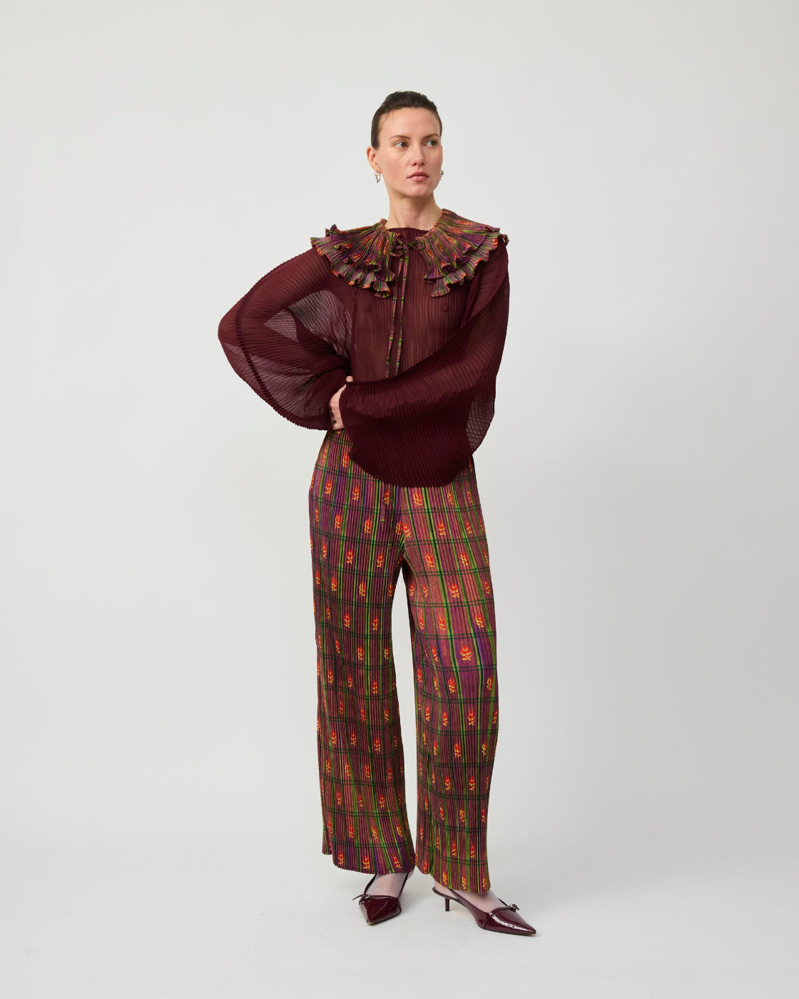 Winnie Pleated Collar in Earthy Roman