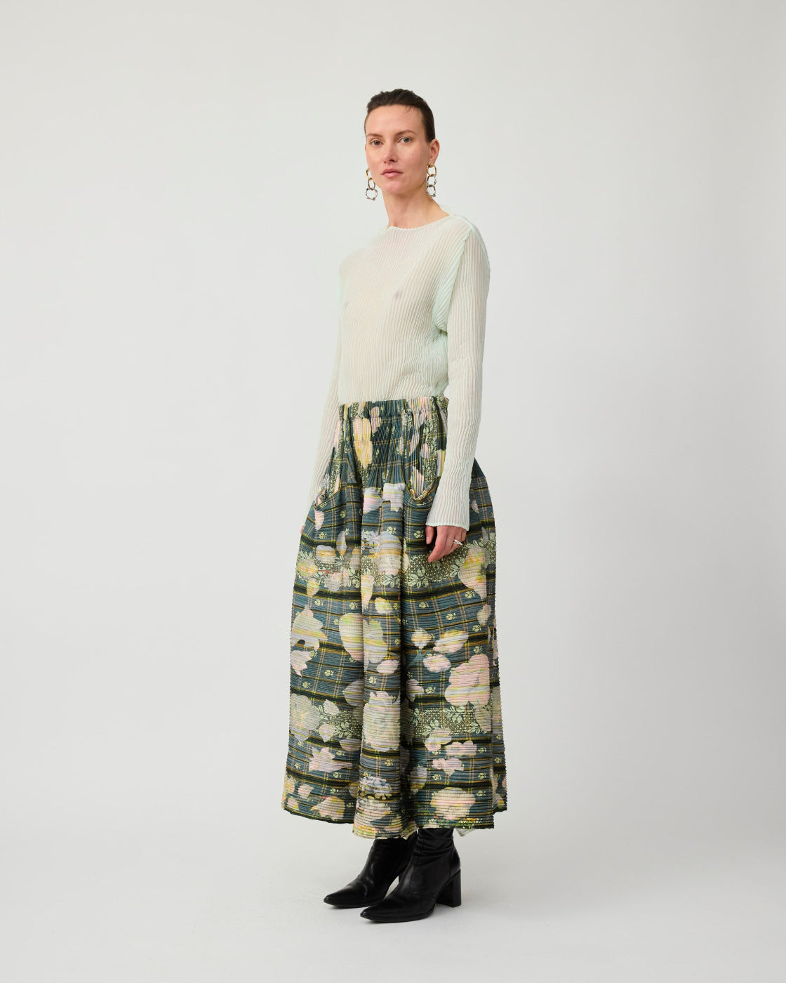 Kenza Handpleated Skirt in Bruno