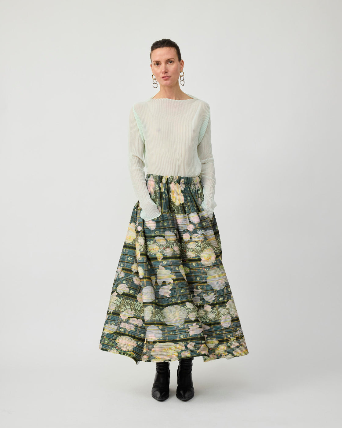 Kenza Handpleated Skirt in Bruno
