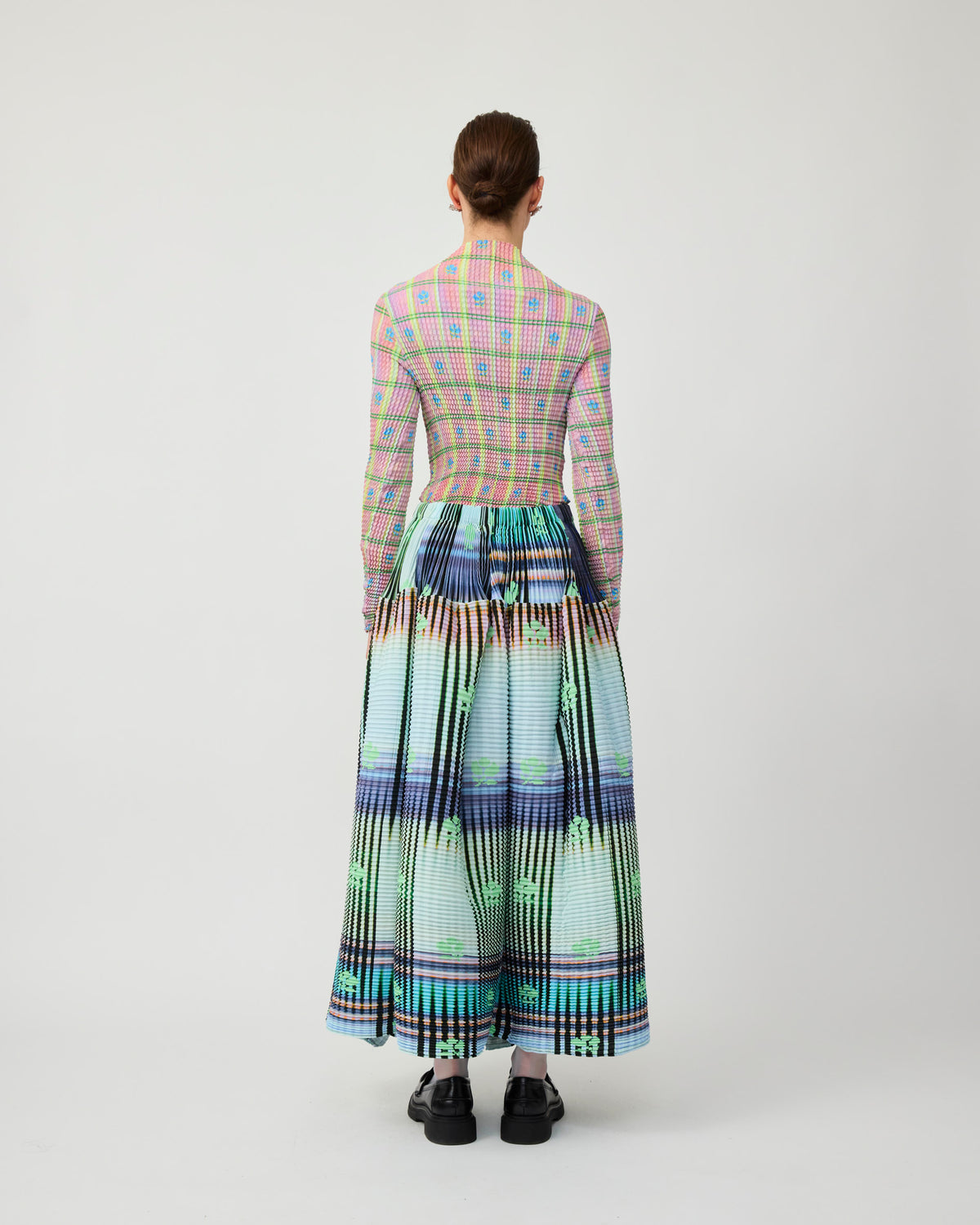 Kenza Handpleated Skirt in light Helge