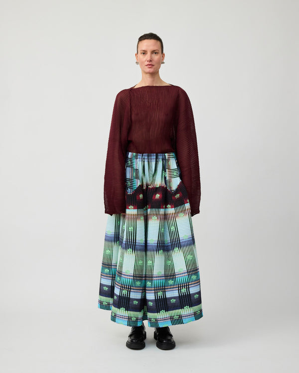 Kenza Handpleated Skirt in light Helge