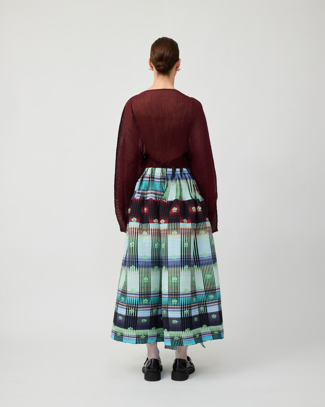 Kenza Handpleated Skirt in light Helge