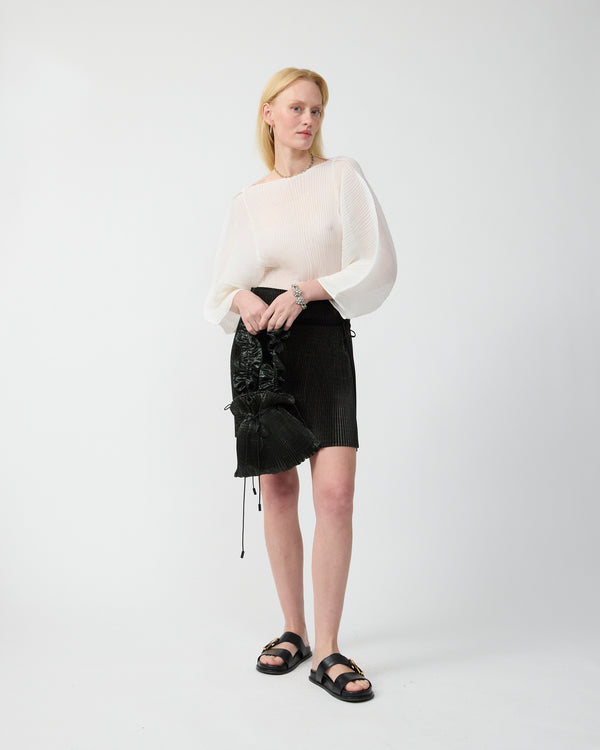 Rana Handpleated Top in White