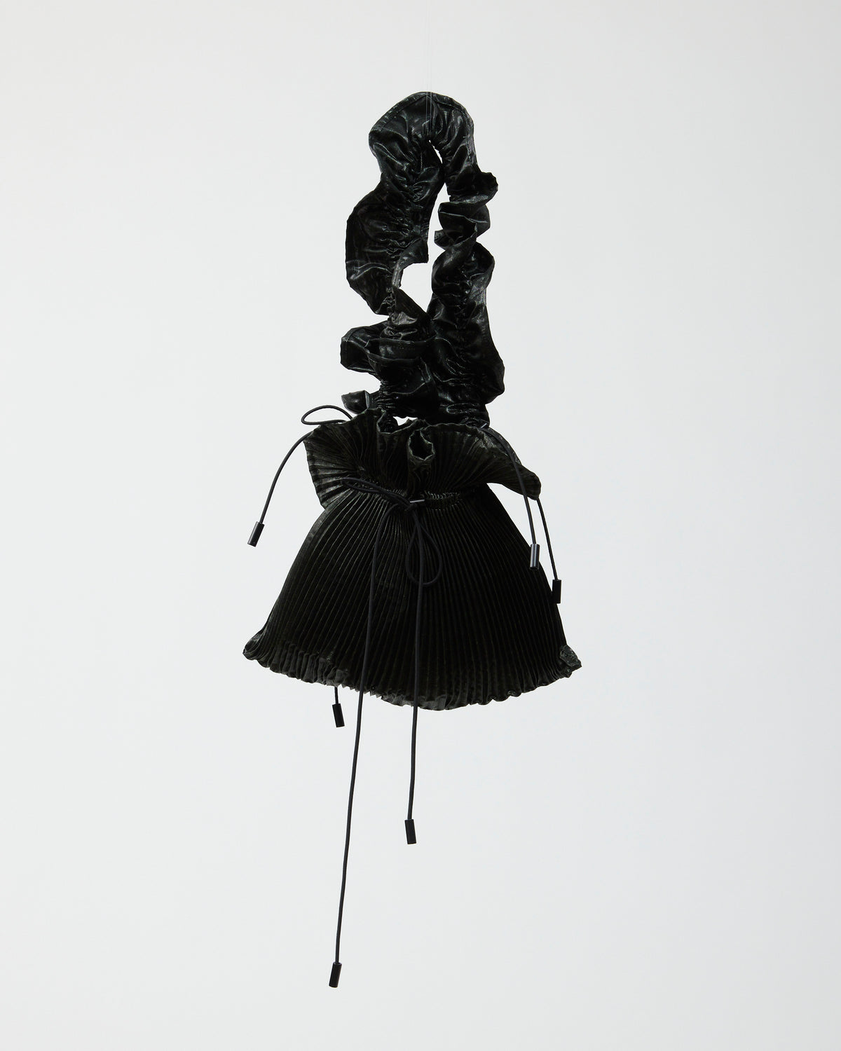 Wanda Pleated Bag in Moss Metalic