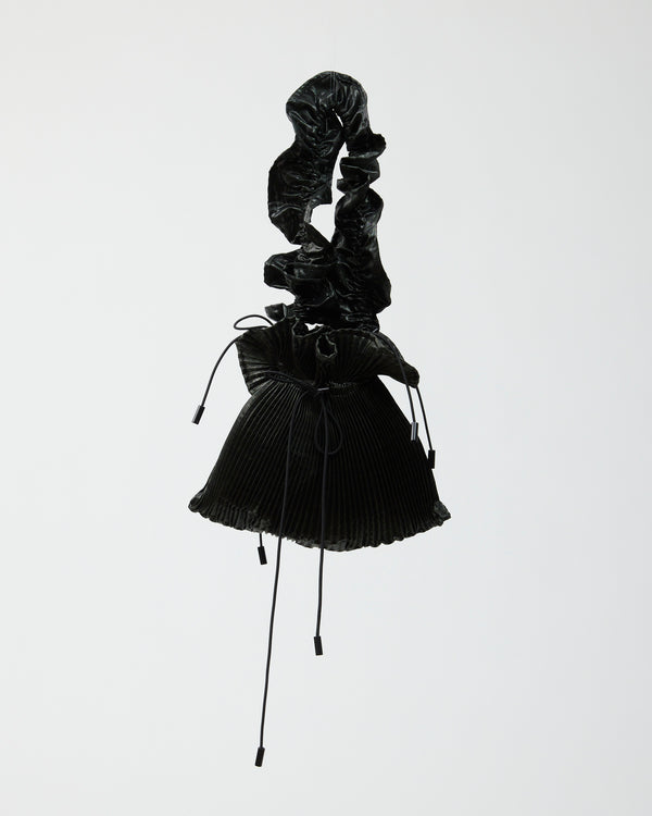 Wanda Pleated Bag in Moss Metalic