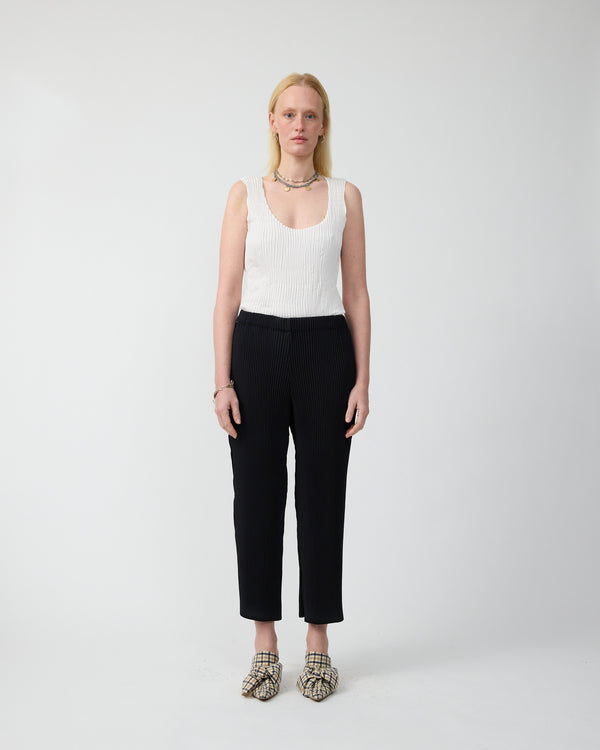 Jack Pleated Trousers in Monochrom Black