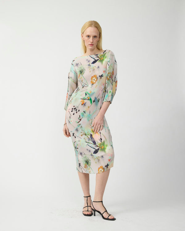 Leila Pleated Dress in Frances