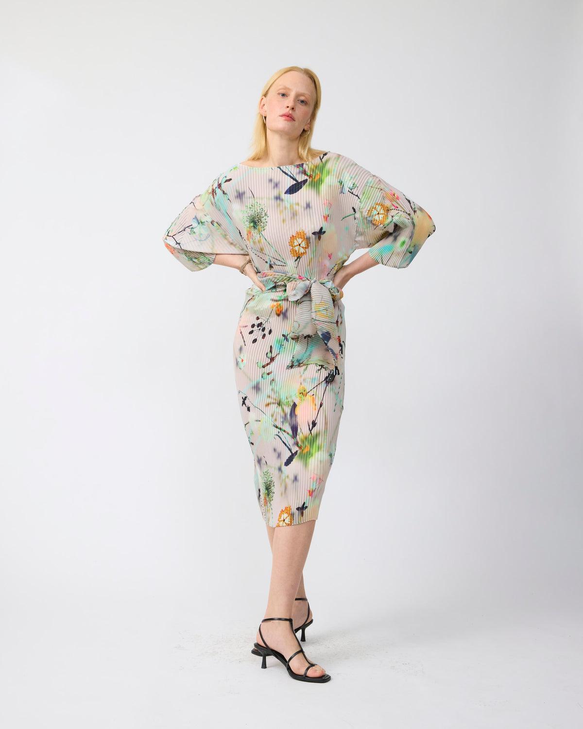 Leila Pleated Dress in Frances