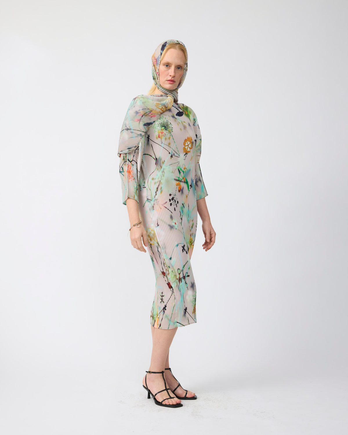 Leila Pleated Dress in Frances